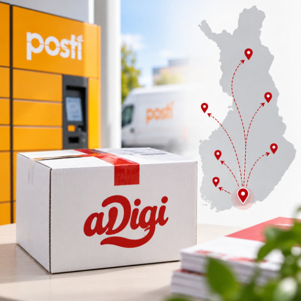 Delivery of aDigi printed products from Helsinki across Finland