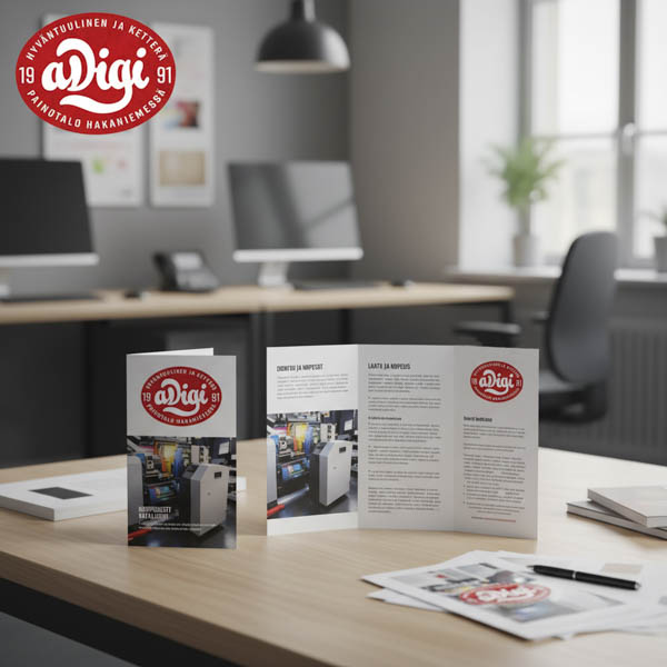 Brochure 99×210 mm, 6 pages, roll fold