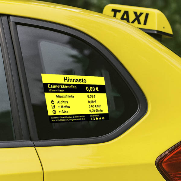 Taxi Sticker Taxi Sticker printed with custom design | aDigi Print Helsinki