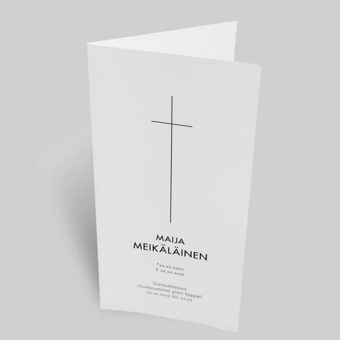 Funeral Order of Service 105x210mm, folded
