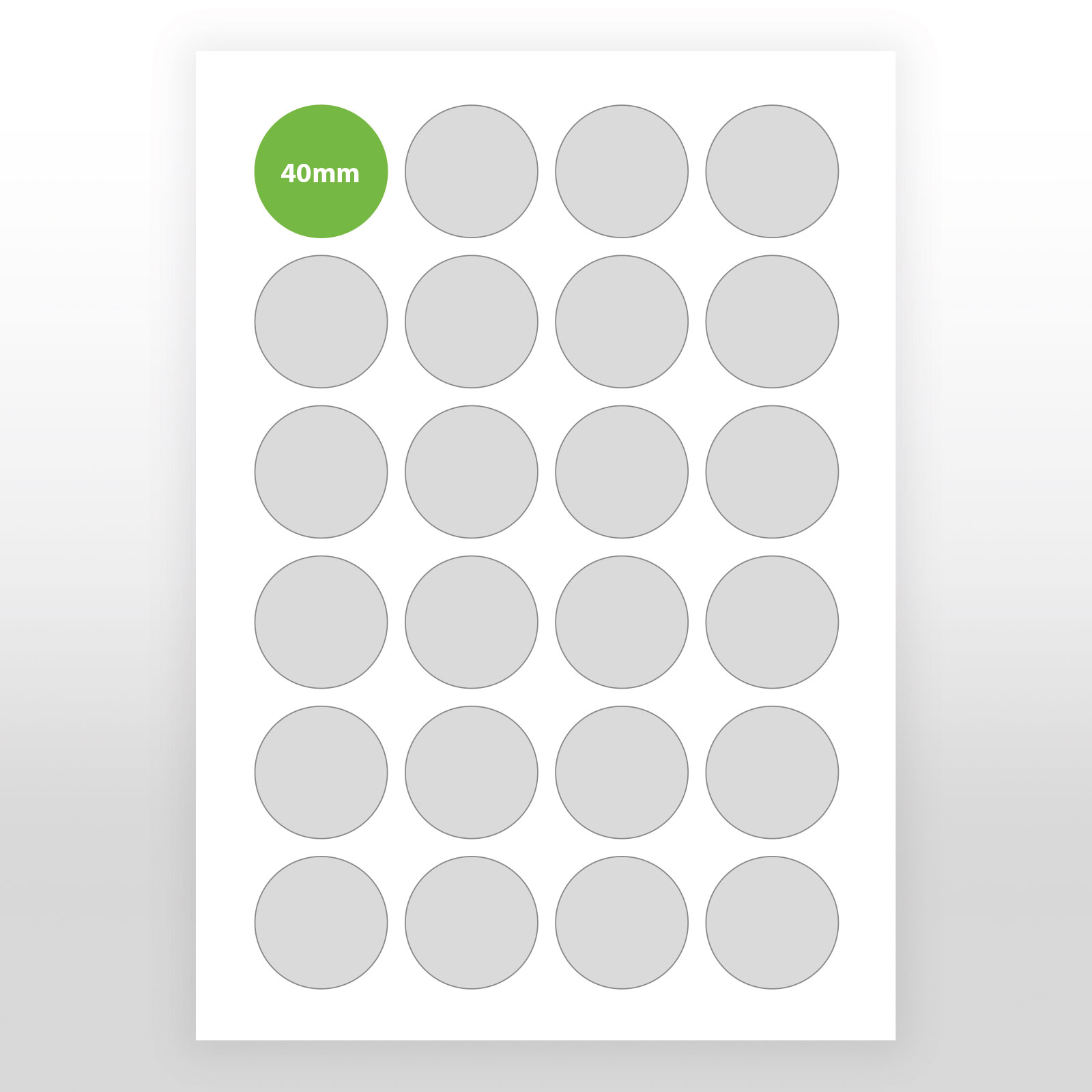 Ympyrätarra 40 mm A4 arkilla, 100 arkkia