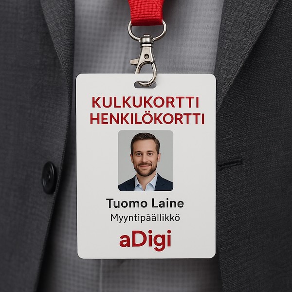 ID Badge printed – durable identification card | aDigi Print Helsinki