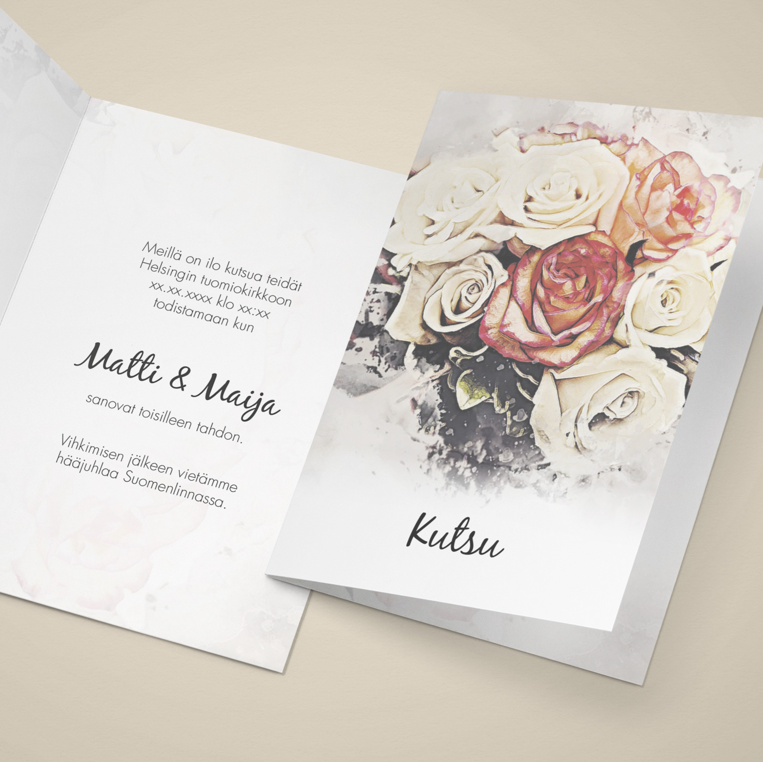 Invitation card folded