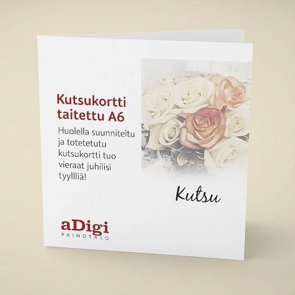 Folded invitation card 140x140mm