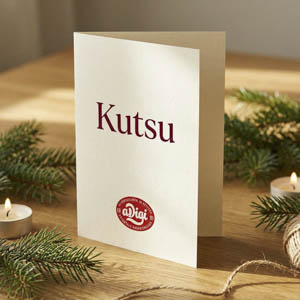 Taitettu kutsukortti A6