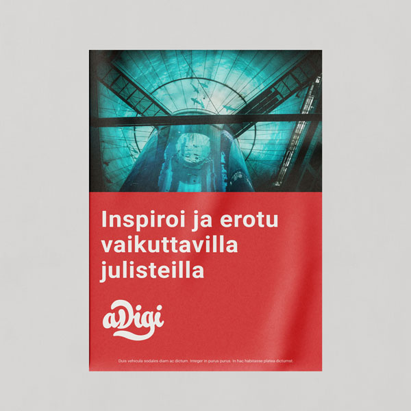 Printed posters displayed on a wall