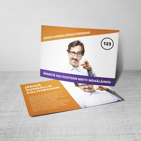 Vaalikortti A5 Vaalikortti A5 painettuna – ehdokkaan kampanjamateriaali | aDigi Painotalo Helsinki