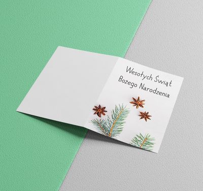 kartka z gałązkami