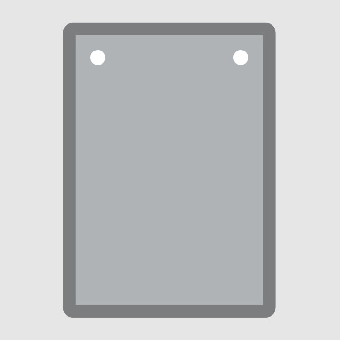 2 Holes in upper corners (6mm)