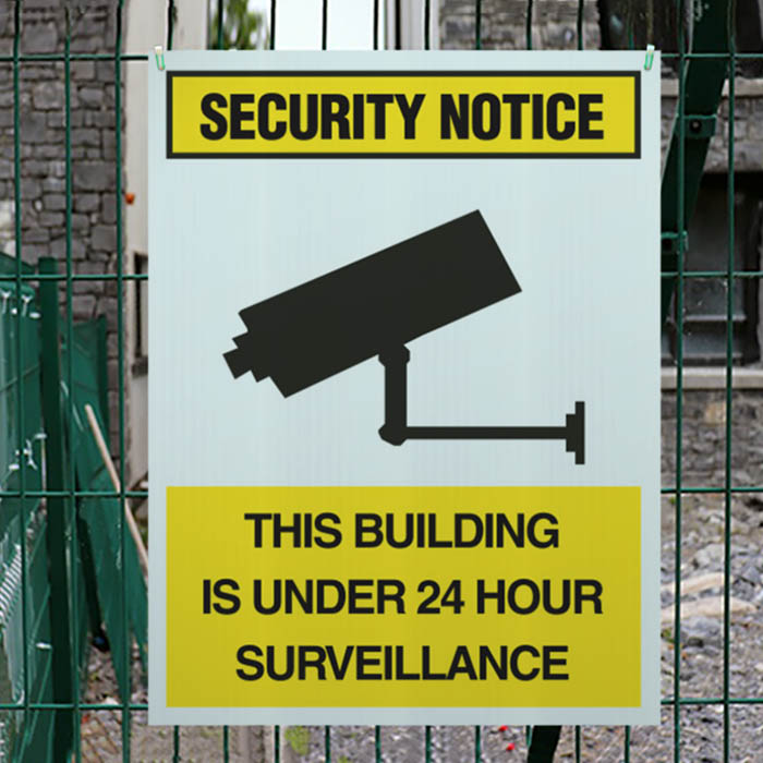 Building Security Sign