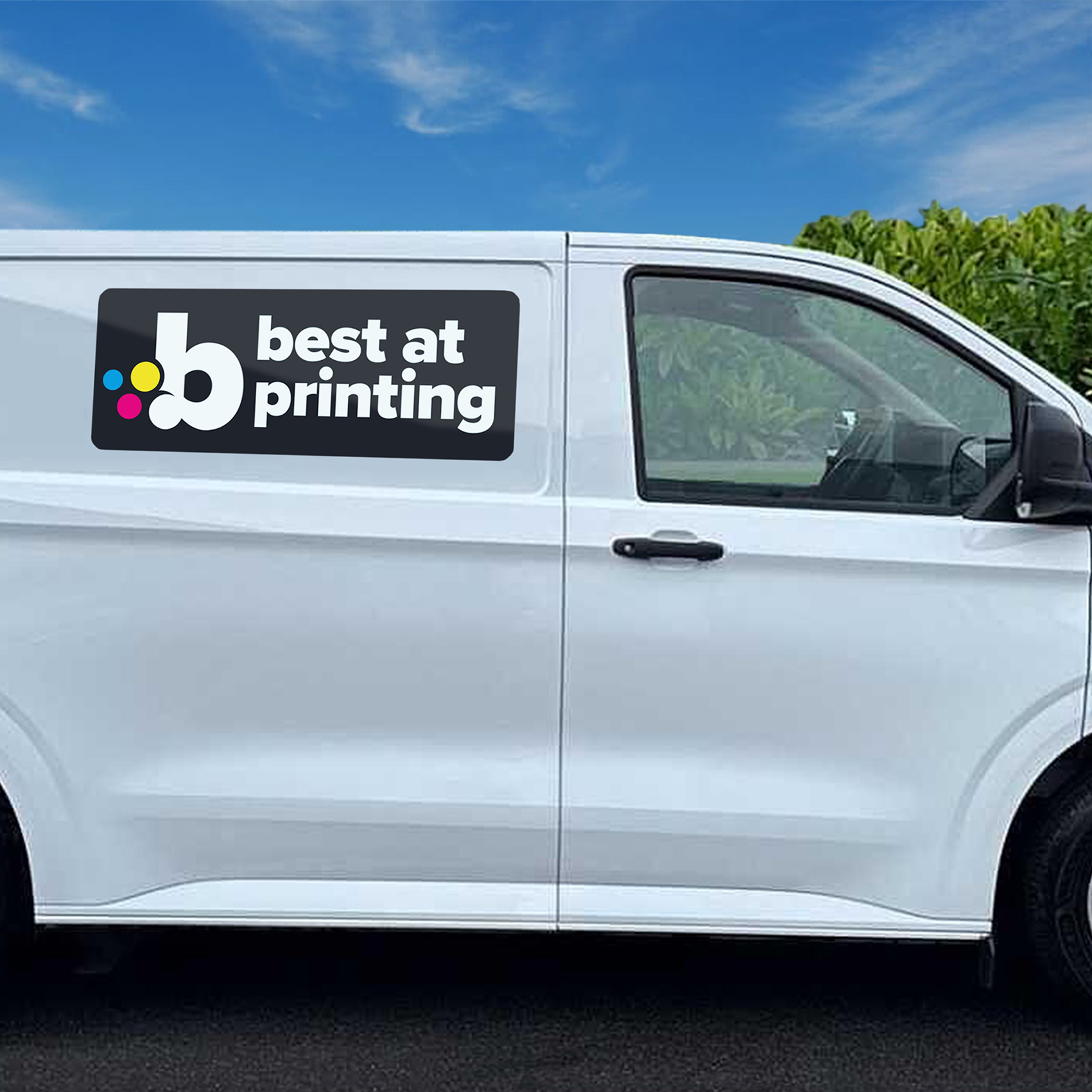 Magnetic sign for van