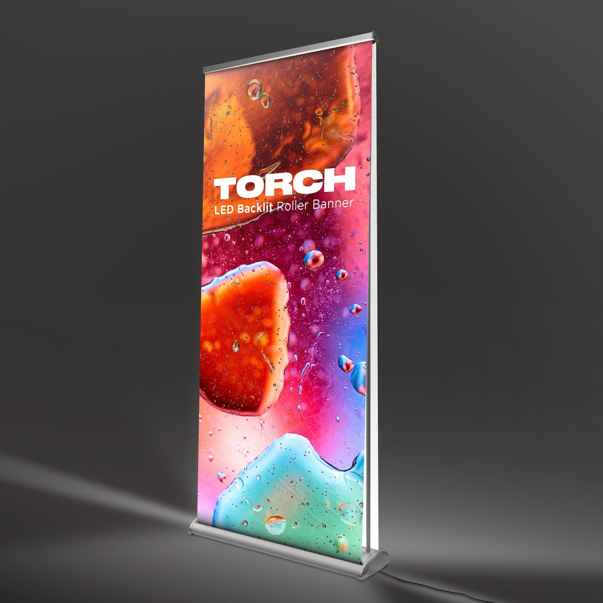 LED Torch Roller Banner