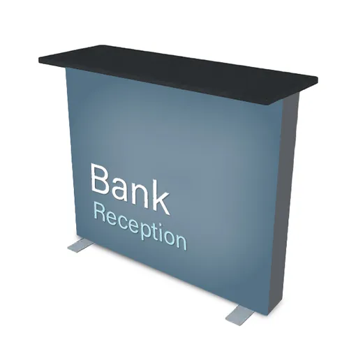 Light table Blue light table with 'Bank' written on it.