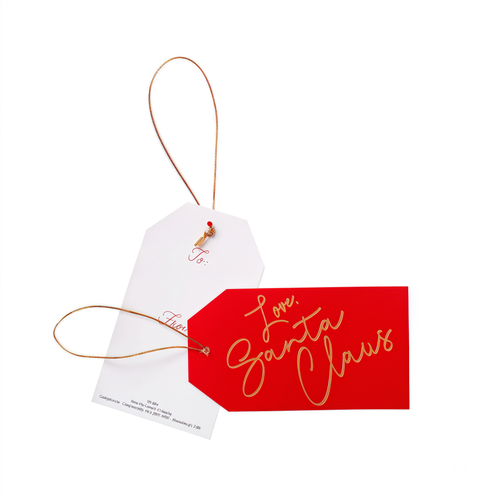 white and red standard tag