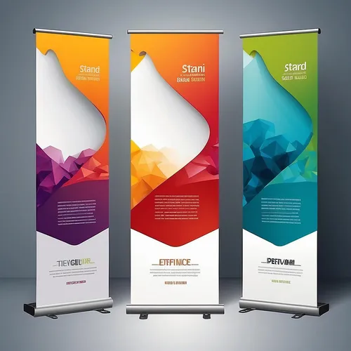 Colorful Double Roll banners. Tsvetni dvoyni rol baneri