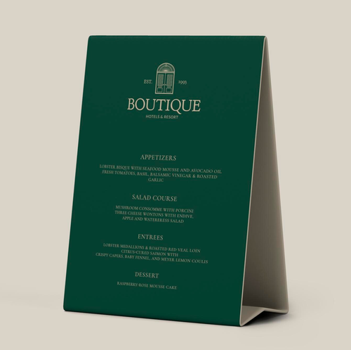 Aesthetic green Table Tents Estetichni zeleni masichni palatki