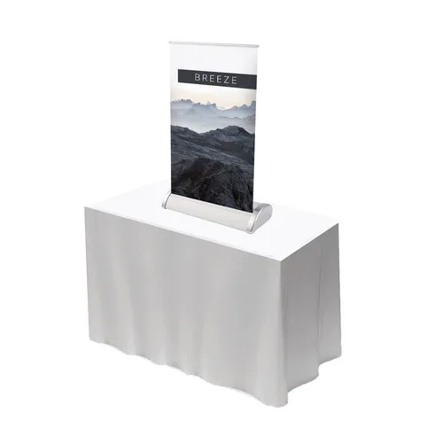 Printed Mini roll banner.    Pechaten mini rol baner