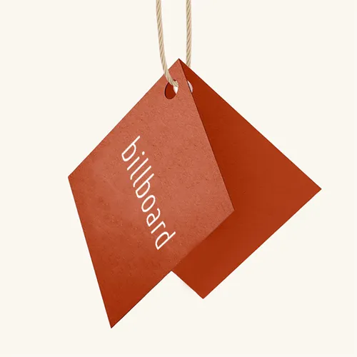 Orange Folded tag. Oranzhevi sganati etiketi