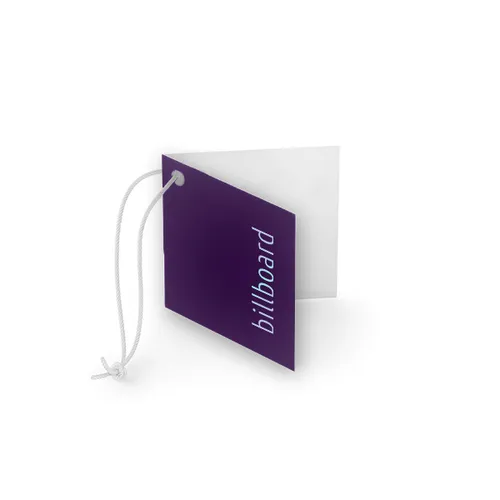 Purple Folded tag.  Lilavi sganati etiketi