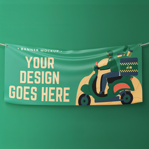 Fabric banner template. Shablon za tekstilen baner