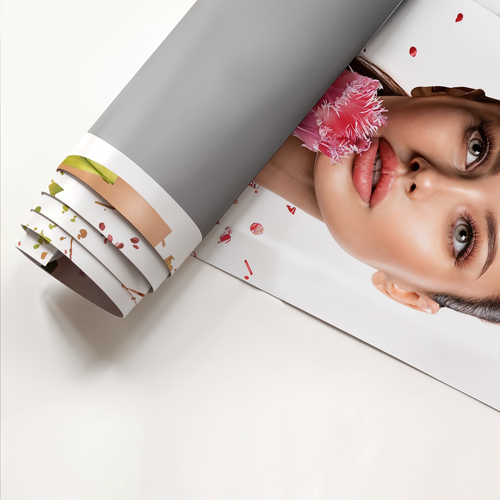 Grey back textile banner material    Material za tekstilen baner sas siva zadna chast