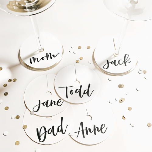 Classic Wine glass name tag.    Klasicheski etiket s ime za vinoto