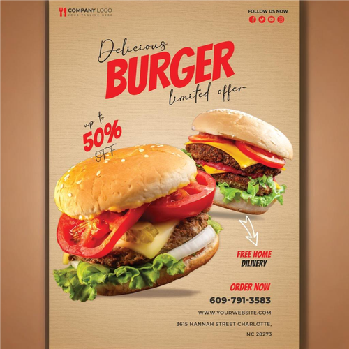 Burger Poster.    Plakat s burger