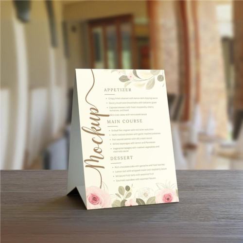 Flowers Table Menu.   Menyu za masa s tsvetya