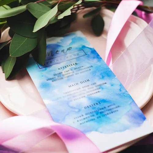 Colorful Event menus.    Tsvetni menyuta za sabitia
