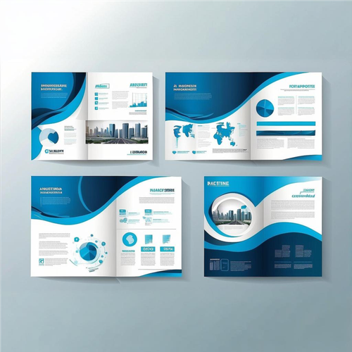 Blue Folded Brochure.   Sinya sganata broshura