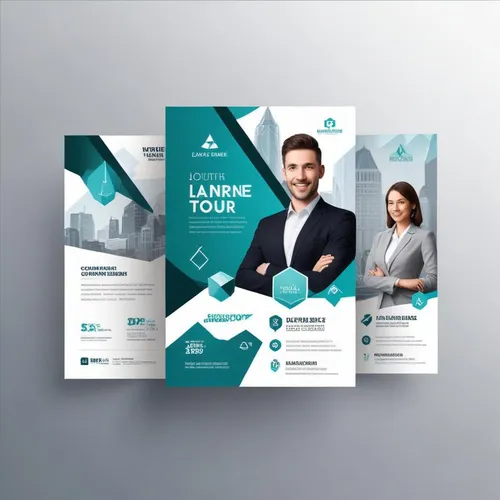 Mint Folded Brochure. Mentovo zelena sganata broshura
