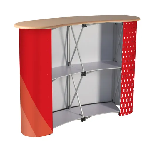 Red Exhibition table.     Byala izlozhbena masa