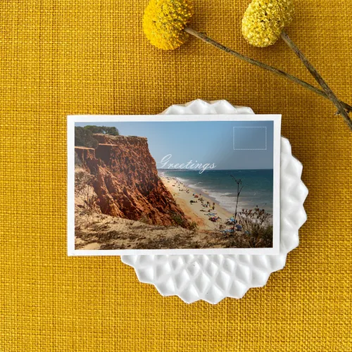 Cliff at sea Postcard. Poshtenska kartichka s skala v moreto