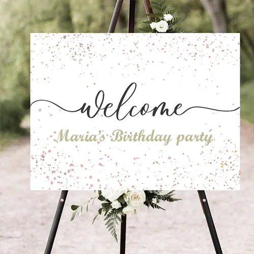 Aestheic Birthday event sign.   Estetichna tabela za rozhden den