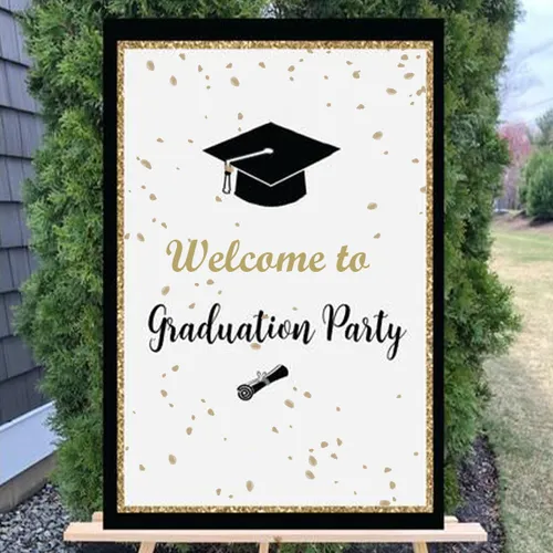Graduation event sign. Tabela za sabitie po diplomirane