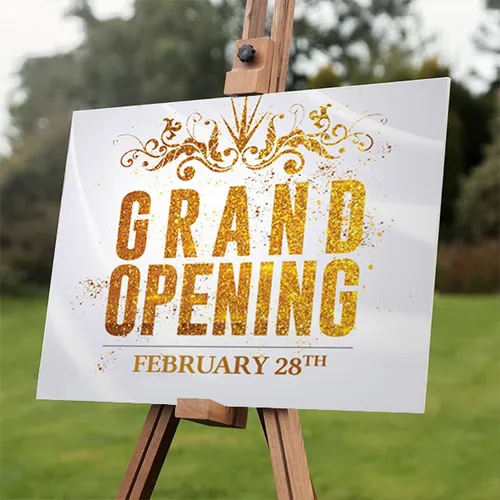 Grand opening Social event sign  Tabela za golyamo otkritie na sotsialno sabitie