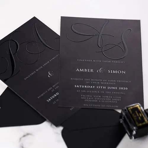 Black Classy Wedding invitations. Cherni elegantni svatbeni pokani
