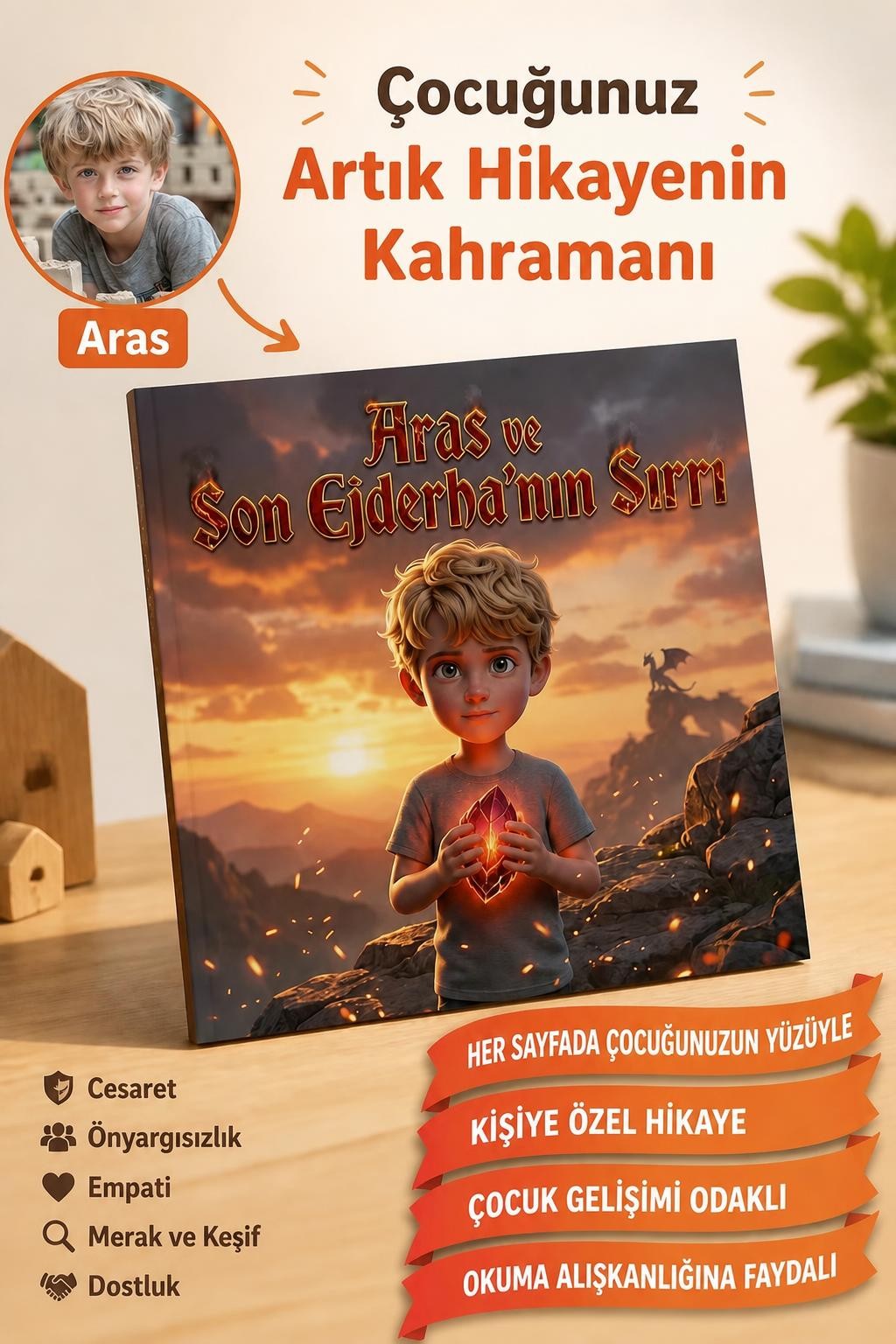 Çocuğunuzun İsmi ve Resmiyle Kişiye Özel Hikaye Kitabı