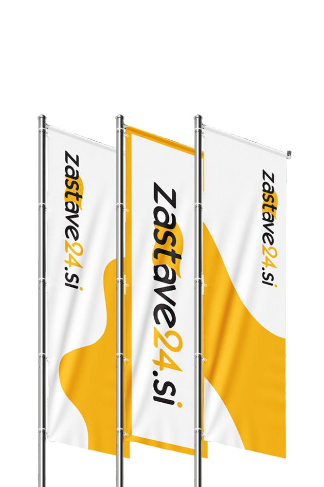reklamne zastave z logotipom podjetja