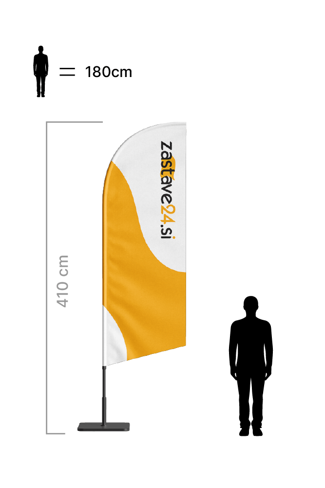 Beachflag jadro L – višina: 410 cm