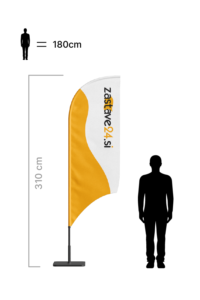 Reklamna beachflag zastava v obliki jadra velikosti M