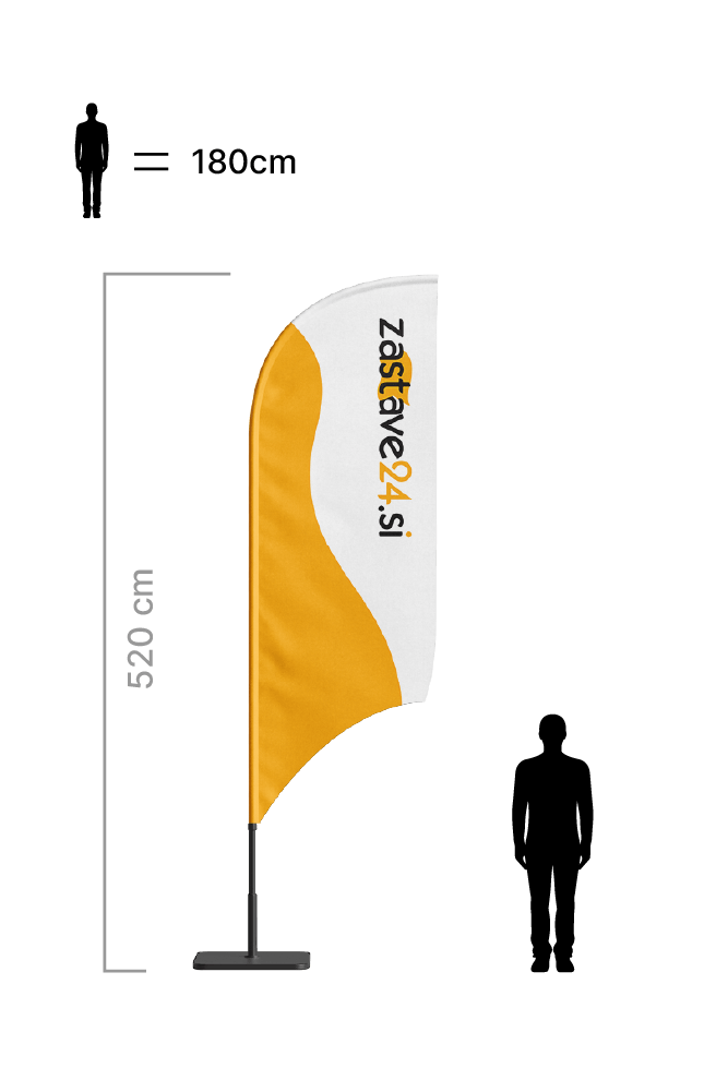 Reklamna beachflag zastava v obliki jadra velika