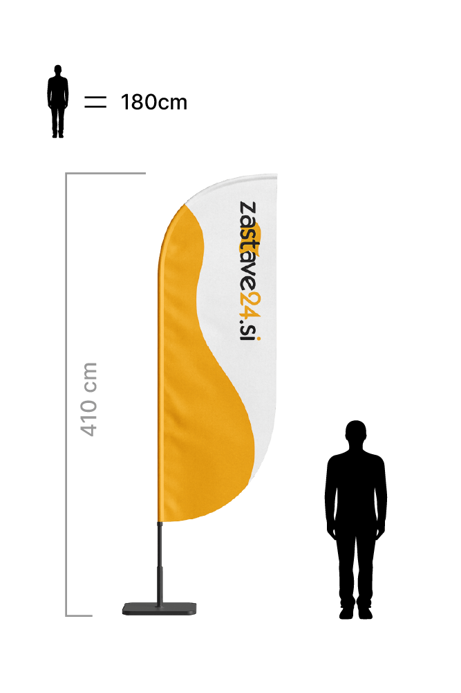 Reklamna beachflag zastava v obliki jadra velikosti L