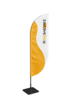 reklamna beachflag zastava v obliki konveksnega jadra višine 310 cm