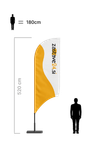 velika reklamna beachflag zastava v obliki konkavnega jadra