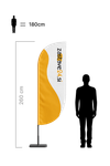 reklamna beachflag zastava v obliki konveksnega jadra višine 260 cm