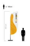 reklamna beachflag zastava v obliki konveksnega jadra višine 410 cm