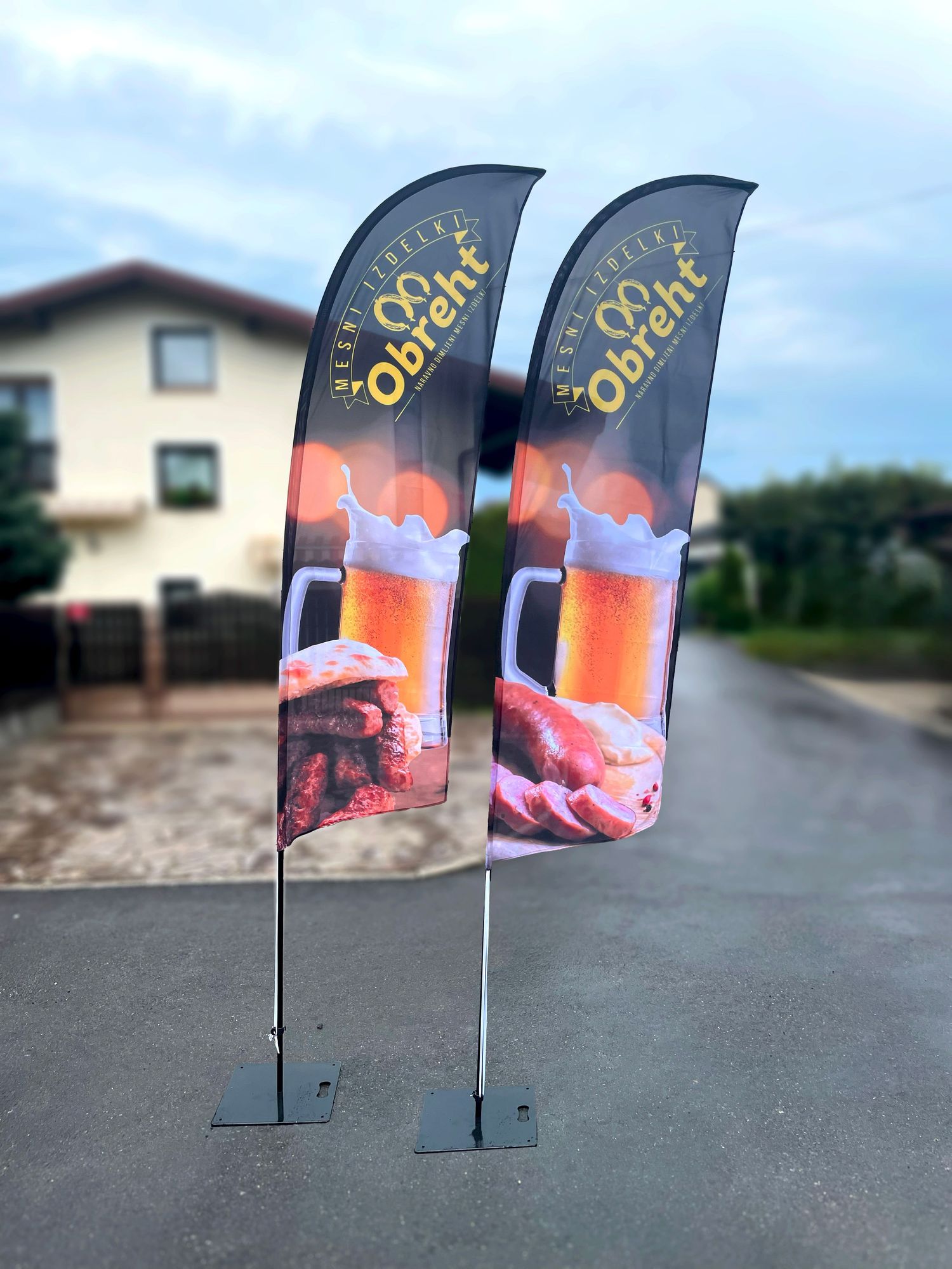 reklamna beachflag zastava za mesne izdelke Obreht