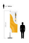 reklamna beachflag zastava pravokotne oblike višine 330 cm