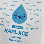 Detajl tiska otroške majice, seznam razrednih imen